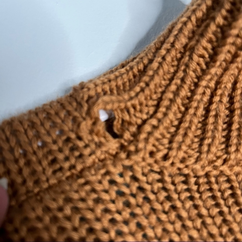 Vintage Caren Sport Brown Floral Ugly Chunky Knit Sweater - Picture 5 of 7